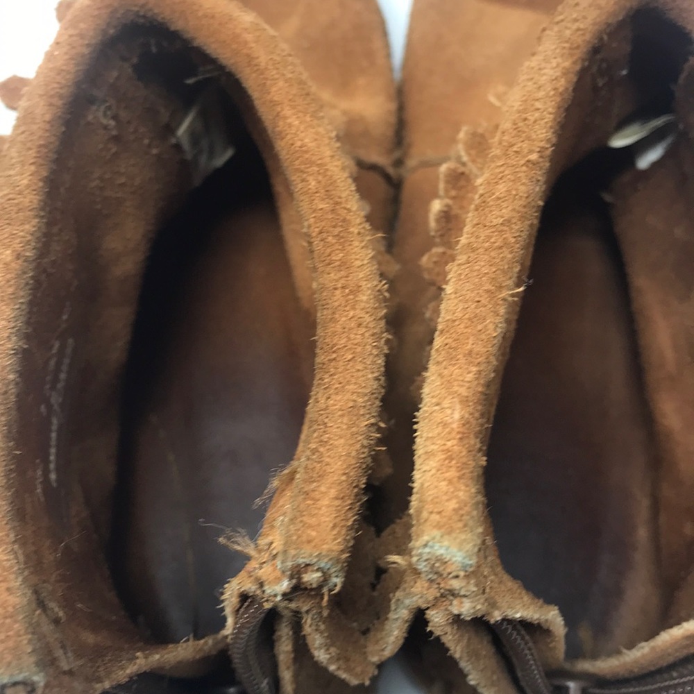 Minnetonka sz 2 low shoe boot leather moccasins - Picture 10 of 10